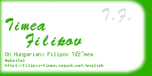 timea filipov business card